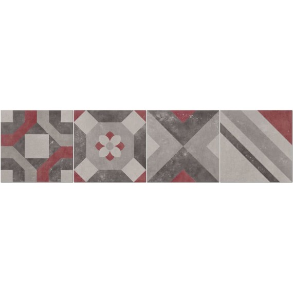 Керамогранит DKR01113 Dec.Combi 4 Gri/Rosso Ret 30x30
