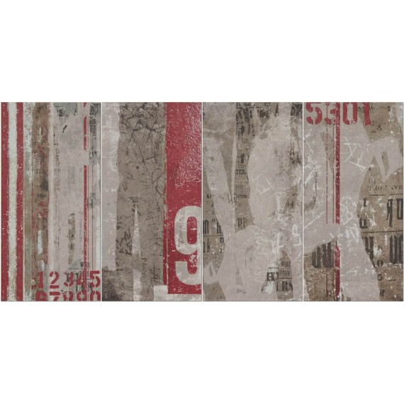 Керамогранит DKR03113 Dec.Murales Silver Mix4 Ret 30x60
