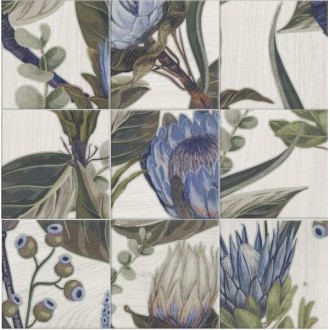 Decor Mural Blu Leaves 20x20