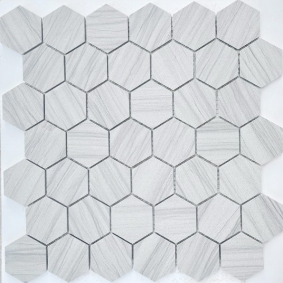 Мозаика Dolomiti bianco MAT hex 18x30х6 18x30x6 295x305x6