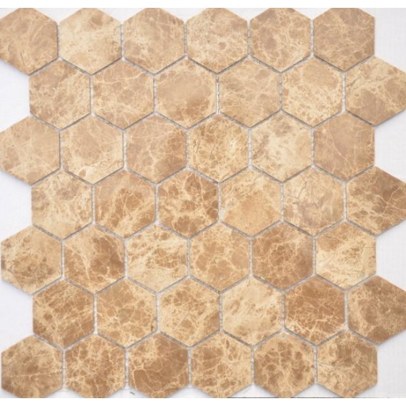Мозаика Emperador light MAT hex 18x30x6 295x305x6