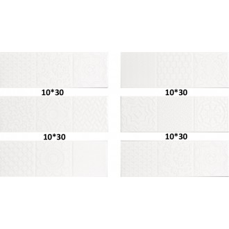 Esencia Relieve Blanco Brillo 10x30