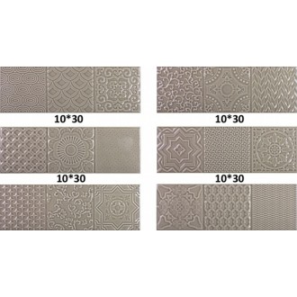 Esencia Relieve Gris Brillo 10x30