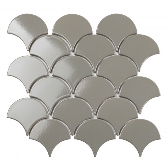 Мозаика Fan Shape Dark Grey Glossy (BF1312) 29.3х27.4