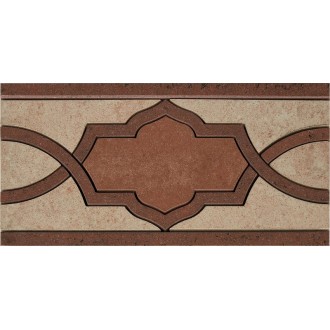 Fascia Rinascimento B Palissandro (Palissandro, Madras Pink, Rosso Soraya) 15x30