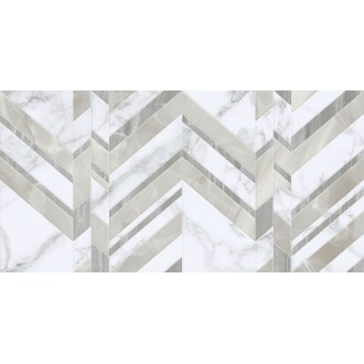 G70151 Marmo Bianco Chevron белый 30х60