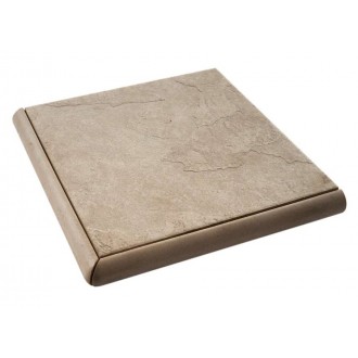 Gradone Angolare Rusticato Ardesia Bianco Naturale 9.5мм 30x30