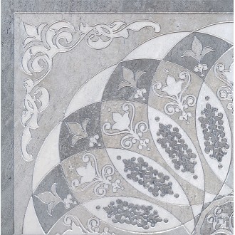 HGD/B37/TU0031L Керамогранит Декор Монтаньоне серый лаппатированный 1/4 розона 42х42х9