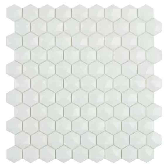Мозаика Hex Matt White № 910D (на сетке) 31,7x30,7