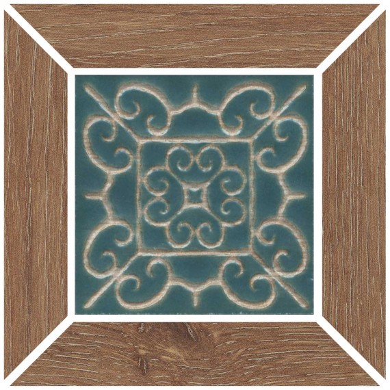 Керамогранит ID155 Керамогранит Вставка Тровазо наборный бежевый тёмный матовый 13x13x0,9