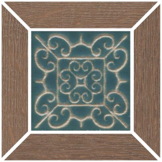 ID156 Керамогранит Вставка Тровазо наборный коричневый матовый 13x13x0,9