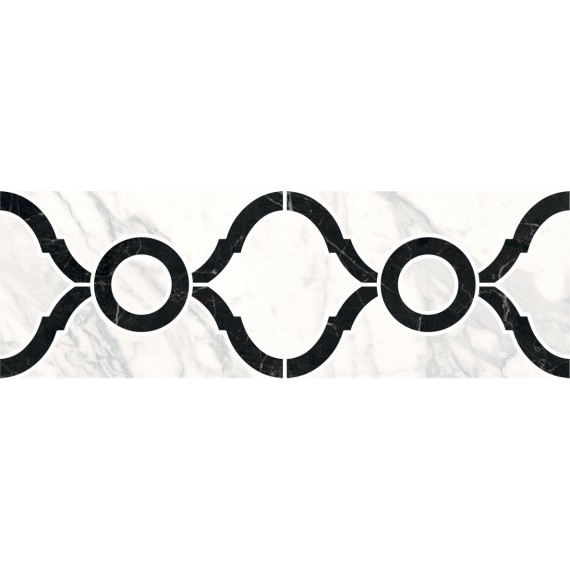 Керамогранит ID91T Керамогранит Бордюр Фрагонар наборный белый 30x9,9x0,9