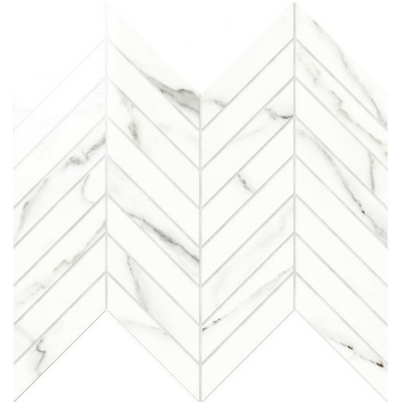 Мозаика IMP002L Chevron Lapp. Statuario 24,7Х30