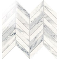 IMP882L Chevron Lapp. Calacatta Bianco 24,7Х30