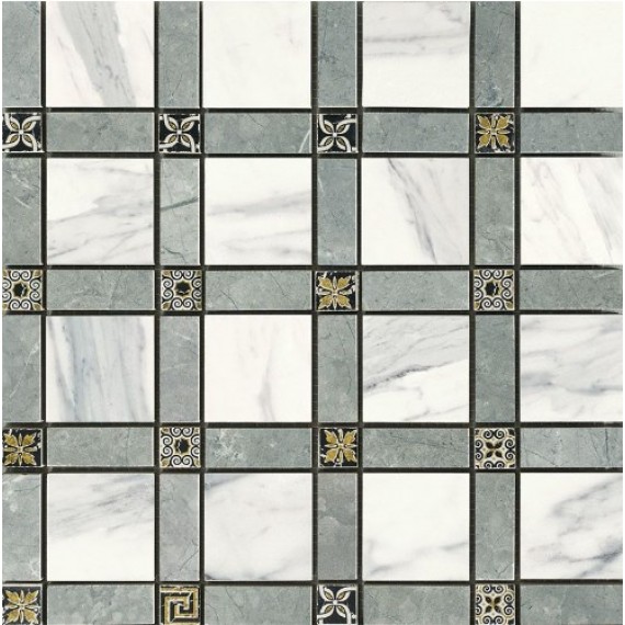 Мозаика IMP889L Cassettone Lapp. Calacatta Bianco 30x30
