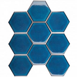 JJFQ80048 Hexagon big Deep Blue Glossy 25.6х29.5х6