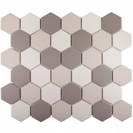 Мозаика JMT55221 Hexagon small Grey Mix Antislip. 32.5х28.2х6