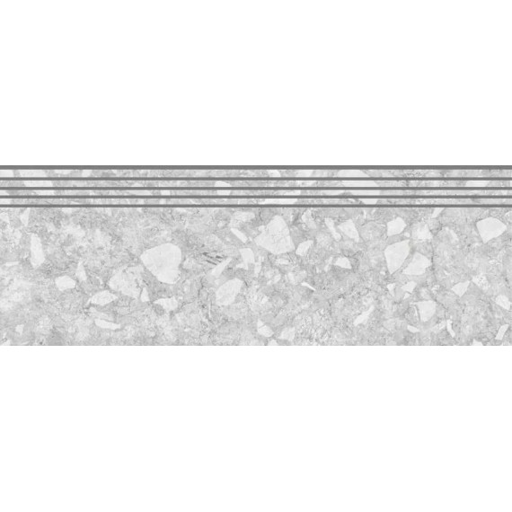 Керамогранит K-2111/MR/st01 Ступень Molekula Серый 300x1200x10