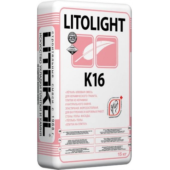 Клей-затирка K16 LITOLIGHT 15 кг