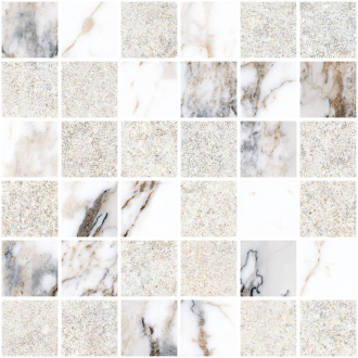 K9498838R001VTE0 Marble-Stone Мозаика Белый Матовый-Лаппато Ректификат 30x30