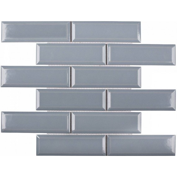 Мозаика KM41843 Metro Bluish-Grey Glossy 4.5х14.5 28.7х29.5х6.5