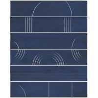 KMP3STA007RN6X Плитка Панно Мажорель синий тёмный глянцевый (из 6 частей 6х28,5) 36x28,5x1