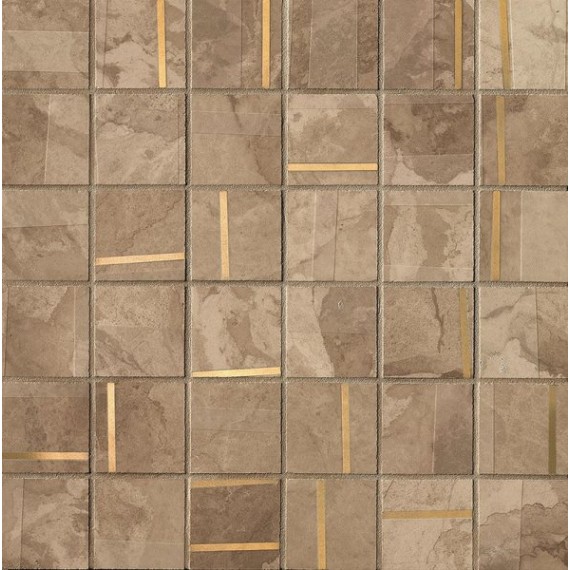Мозаика Kamu Beige Metal Mosaico Brillante 30x30