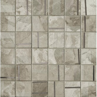 Kamu Grey Metal Mosaico Brillante 30x30
