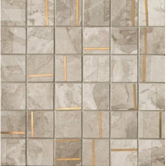 Kamu White Metal Mosaico Brillante 30x30