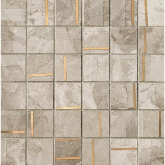 Мозаика Kamu White Metal Mosaico Brillante 30x30