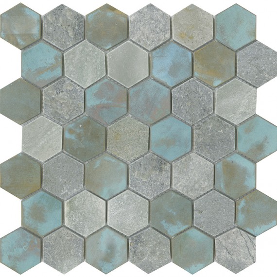 Мозаика L241715271 Worn Hexagon Verdigris 30x30,5