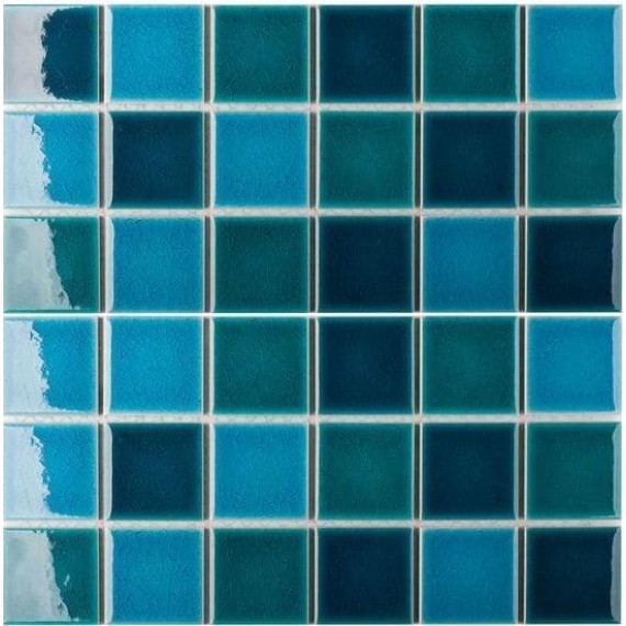 Мозаика LWWB83333 Crackle Green Mixed Glossy 4.8x4.8 30.6х30.6х6