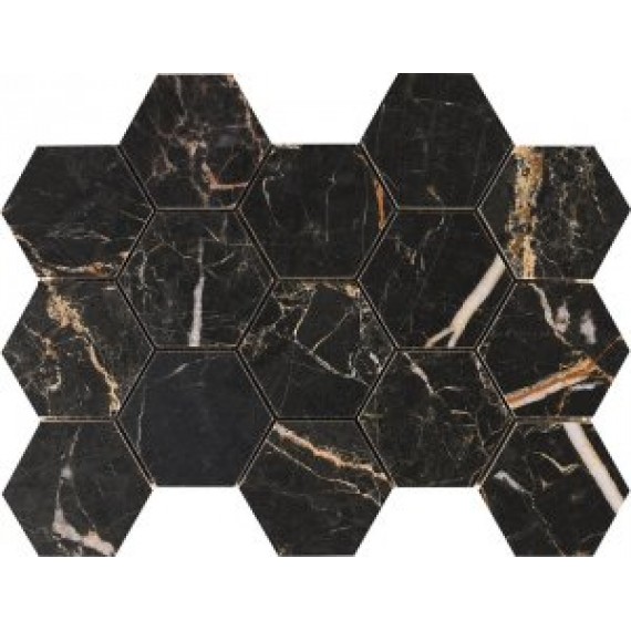 Мозаика MALLA HEX CR. LUX ILIRIA NERO 32,5x22,5