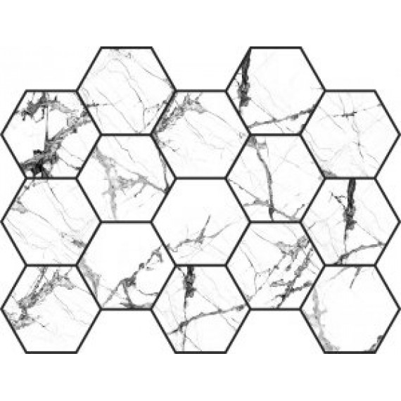 Мозаика MALLA HEX CR LUX ICEBERG WHITE 32,5x22,5