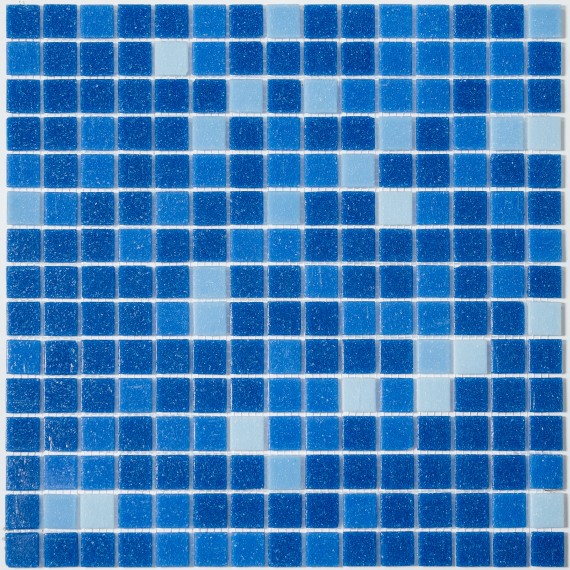 Мозаика MIX21 стекло синий (сетка) 20x20x4 327x327