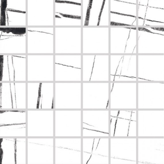 Мозаика MSCSNWH SAHARA NOIR WHITE tess. 4,8x4,8 30x30