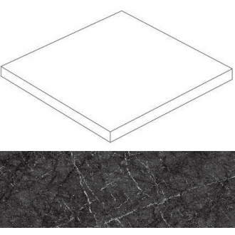 Marvel Grigio Intenso Scalino Angolare 33x33