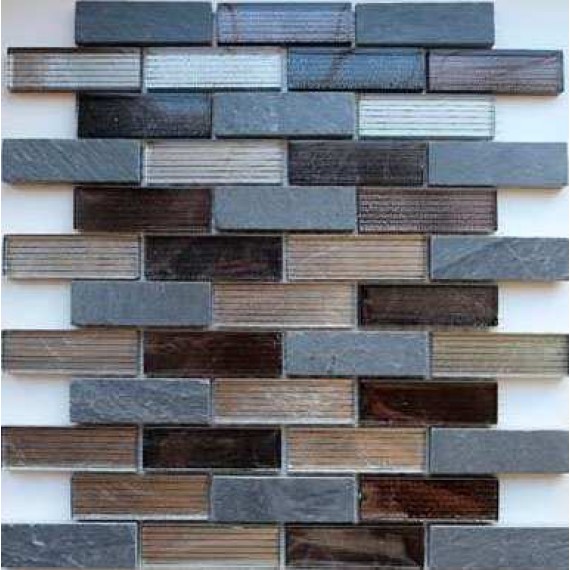 Мозаика Naturelle Alcantara Nero 23x73 30.5х30.5