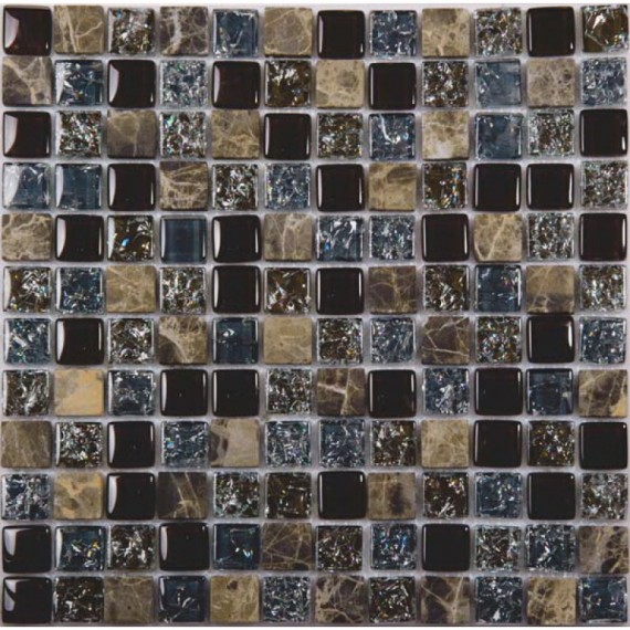 Мозаика No-191A камень стекло (23*23*8) 298*298