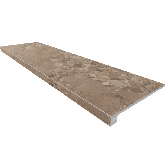 Керамогранит OM03 Oceanmist Brown неполированный 33x120+ Подступенок (14.5x120))