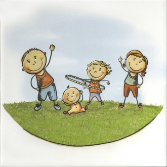 OS/A252/5009 Плитка Декор Веселые старты Аэробика 20x20