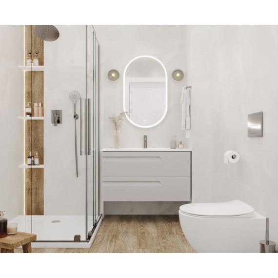 Керамогранит Onyx Royal Cloud Светло-серый Полированный 80х80