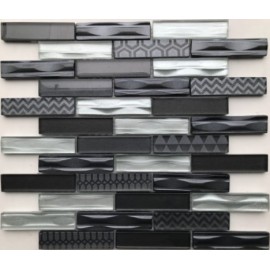 Мозаика Optima Grey (стекло) 23*98 300*300