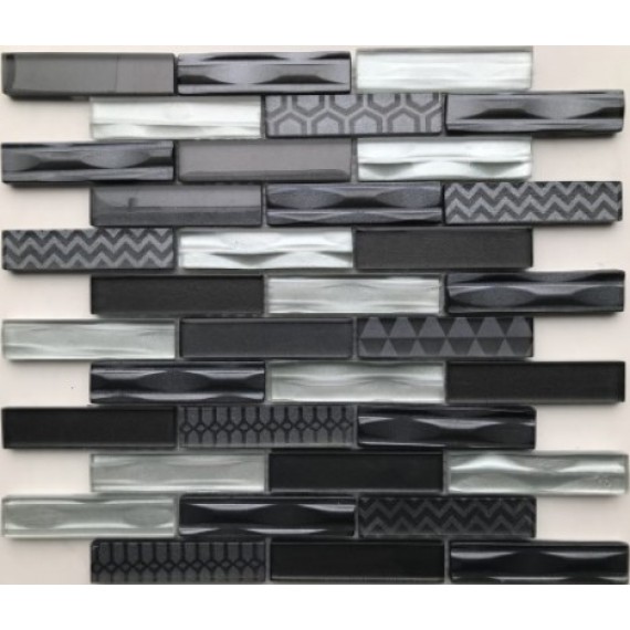 Мозаика Optima Grey (стекло) 23*98 300*300