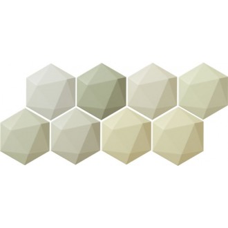 Origami green hex 11x12.5