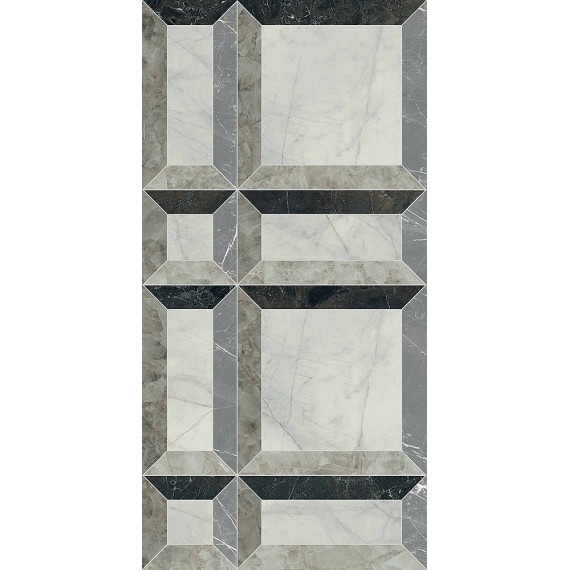Керамогранит PF60014088 Tarsia Frame Nero Deco Lux 3D Rett 60x120