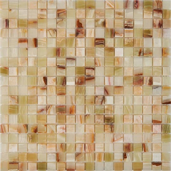Мозаика PIX201 Jade verde из оникса полированная 15x15 305х305х6