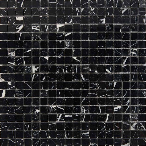 Мозаика PIX250 Black majesty из мрамора полированная 15x15 305х305x4