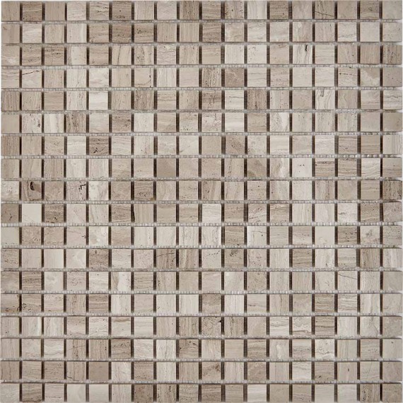 Мозаика PIX253 White Wooden из мрамора полированная 15x15 305х305x4