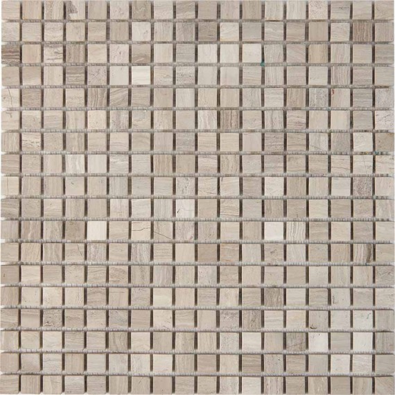 Мозаика PIX255 White Wooden из мрамора матовая 15x15 305х305x4